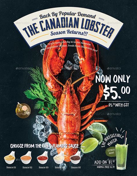 Seafood Poster Flyer Menu Template Preview Graphicriver Food