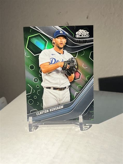 Topps Chrome Black Clayton Kershaw Green Refractor Los Angeles