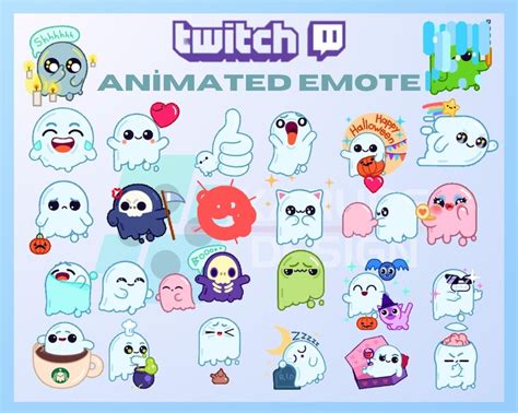 Animated Twitch Emote Cute Ghost Emote Emote Pack Bundle Etsy