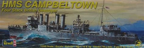 Revell 1240 Hms Campbeltown Four Stack British Destroyer Rev85 3016