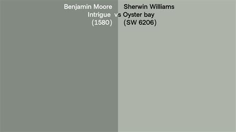 Benjamin Moore Intrigue 1580 Vs Sherwin Williams Oyster Bay SW 6206