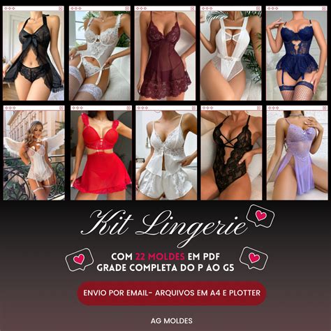 Molde Em Pdf Kit Lingerie Asmoldes Em PDF Hotmart