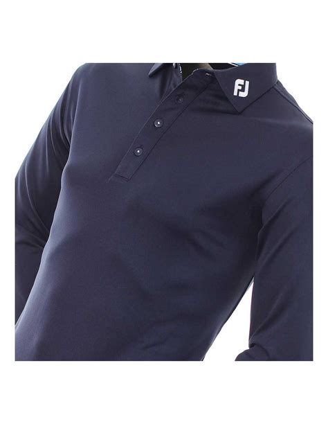 Footjoy Thermolite Long Sleeved Smooth Pique Navy Man Polo Shirt