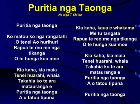 Nga Waiata Ppt