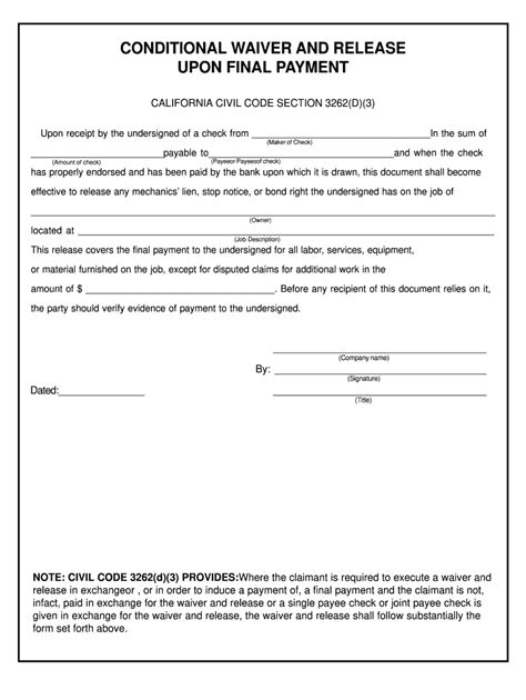 Printable Release Of Lien Form Florida