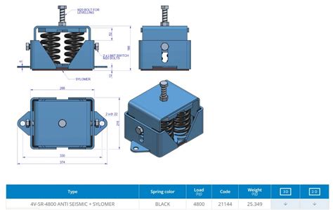 4v Sr Anti Seismic Mounts Spring Mounts Spring Isolation Mounts