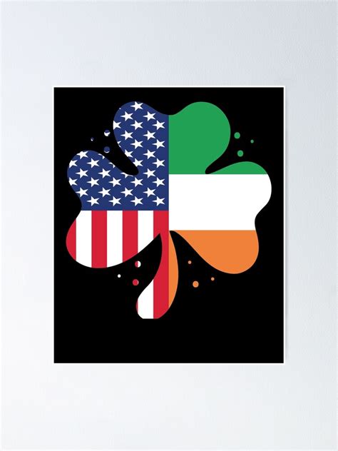 Irish American Flag Ireland Flag St Patricks Day T Lucky Shamrock