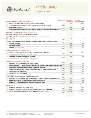 Fillable Online Racgp Org Form The Royal Australian College Of