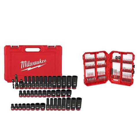 Milwaukee Shockwave 3 8 In Drive SAE And Metric 6 Pt Impact Socket Set