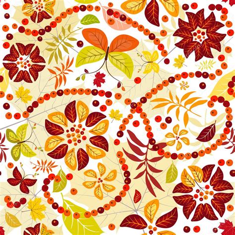 Autumn Flowers Seamless Stock Vector Olgadrozd