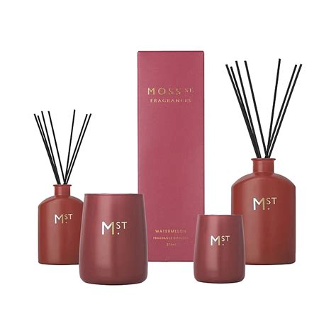 4pc Watermelon Scented Candle And Diffuser Set Luxury Home Fragrance