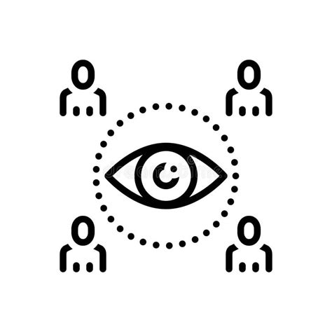 Black Line Icon For Ware Vigilant And Watchful Stock Illustration