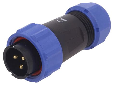 WEIPU SP21 Series IP68 Conector Estanco Ø21 Macho Aéreo 3 Contactos