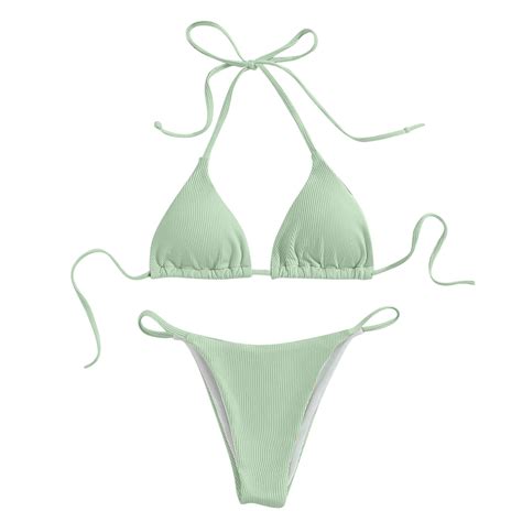 Women S High Waisted Bikini Sets Two Piece Swimsuit Knot Bathing Suit Halter Top Bikini Swimsuit