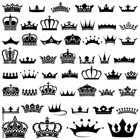 Vetor De Crown Design Set 50 Illustrations Do Stock Adobe Stock