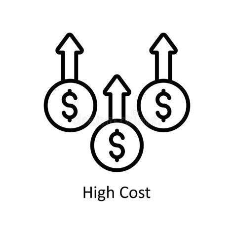 High Cost Vector Outline Icon Design Illustration Business And