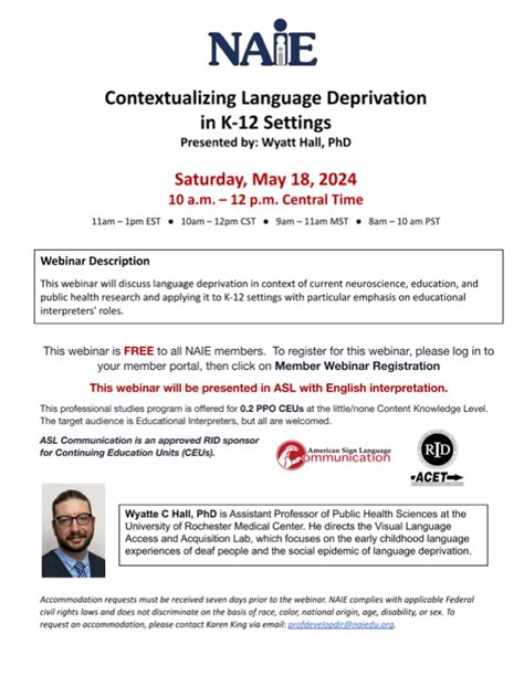 May 2024 Webinar National Association Of Interpreters In Education