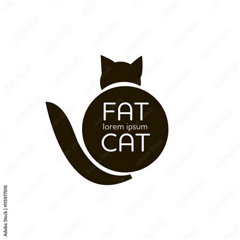 Fat cat outline simple logo vector illustration Stock Vector | Adobe Stock