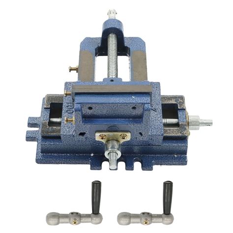 SEBLAFF 4 Inch Drill Press X Y Compound Vise Blue Heavy Duty Benchtop