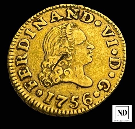 Spain Fernando VI 1746 1759 1 2 Escudo 1756 Madrid Catawiki