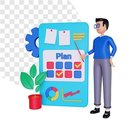 Ilustración De Concepto De Plan De Negocios 3d Archivo Psd Premium