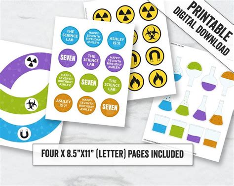 Printable Science Cupcake Toppers And Wrapper Template Editable