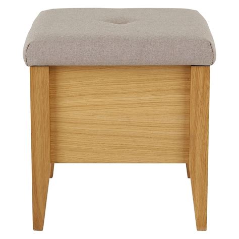 Buy Teak And Grey Upholstered Small Storage Stool Online | TeakLab