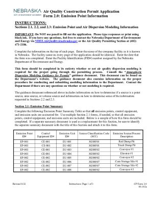 Fillable Online Air Quality Construction Permit Application Form 2 0