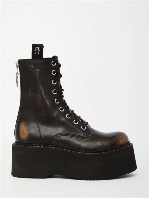 R13 Double Stack Boots Black Editorialist