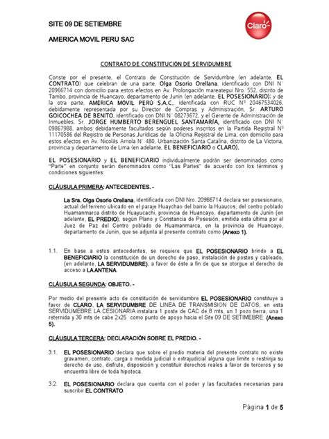 Contrato De Servidumbre Pdf Derecho Civil Sistema Legal Justicia