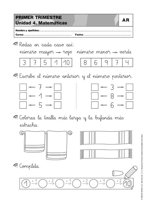 Actividades Primero De Primaria Matemáticas Lengua Conocimiento Del