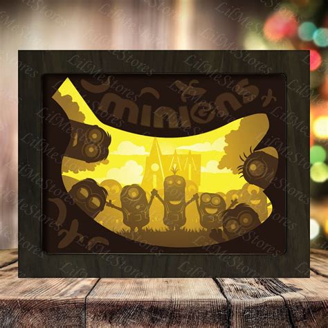 Banana Paper Cut Light Box Template Files Shadow Box Svg Shadow Box 3d