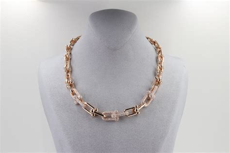 Tiffany And Co Hardwear Graduated Link Necklace In K Rose Gold W