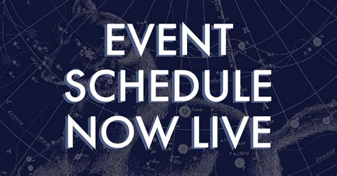 Event Schedule Now Live