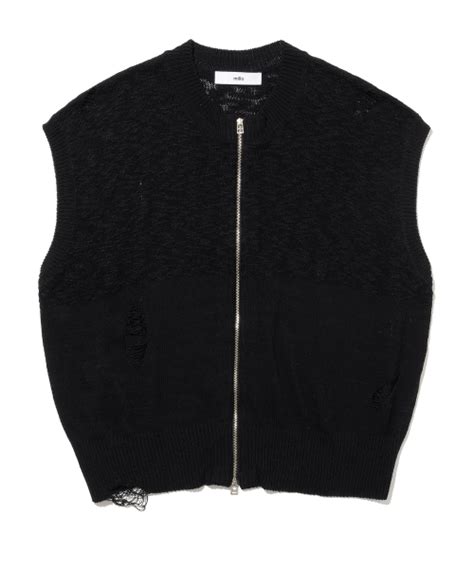 Musinsa Millo Archive Claire Knit Vest Zip Up Black