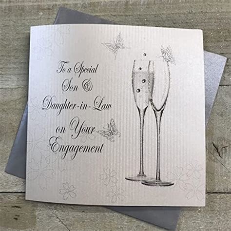 White Cotton Cards Handmade Engagement Card Daughter Future Son In