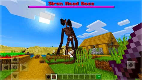 I Found Siren Head Boss Mob In Minecraft Pe Youtube