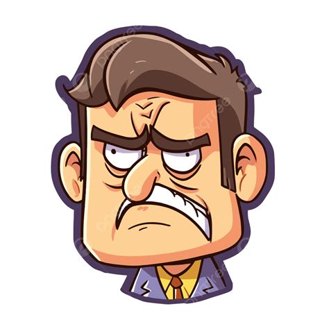 Angry Man Cartoon Face