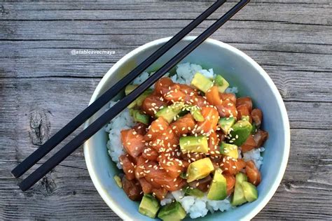 Recette De Poke Bowl Maison Simple Au Saumon Avocat Et Riz Recette