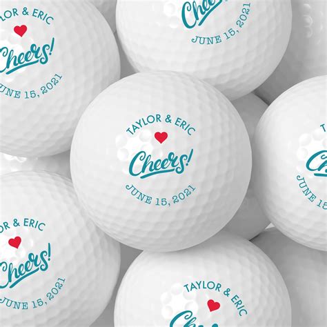 Personalized Wedding Golf Ball Favors Custom Wedding Day Tcolor