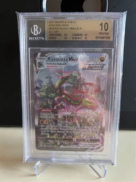 Mavin Pokemon Evolving Skies Rayquaza Vmax Alt Art Beckett Bgs