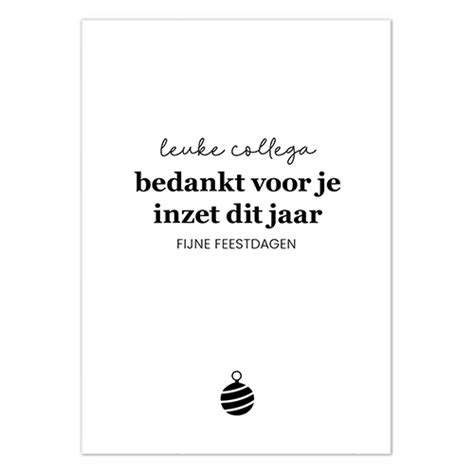 Liefz Kaart A Zwart Wit Leuke Collega Bedankt Voor Je Inzet Dit