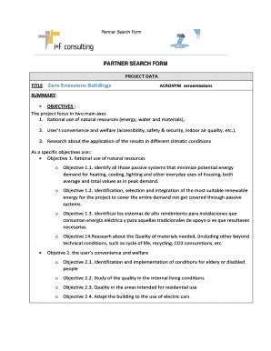 Fillable Online Eurosfaire Prd Partner Search Form Title Zero Emissions