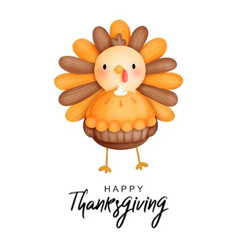 Premium Vector | Digital painting watercolor thanksgiving turkey cute ...