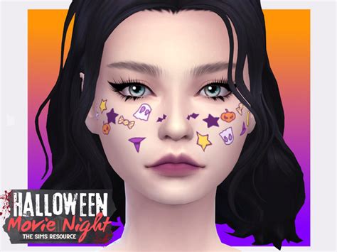 The Sims Resource Halloween Movie Night Face Stickers