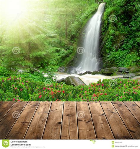 Waterfall Stock Photo Image Of Plank Fluid Paradise 50944542