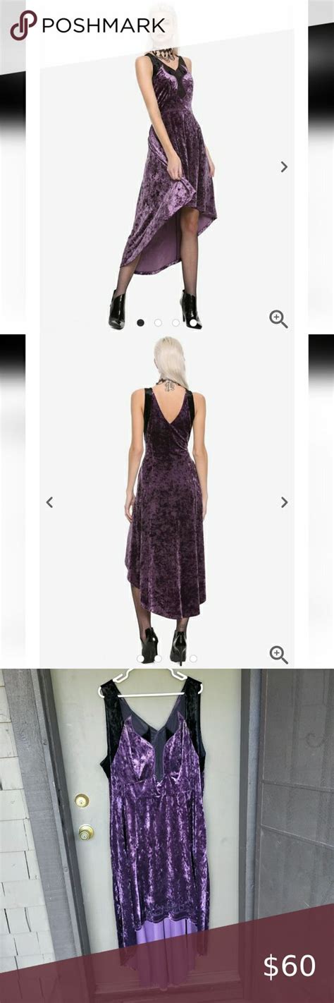 Hot Topic Sailor Moon Queen Beryl Purple Black Velvet High Low Dress Clothes Design Outfits