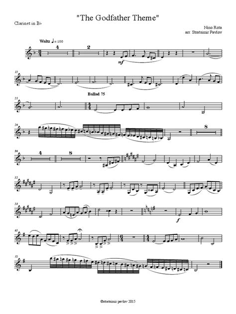The Godfather Theme Clarinet In Bb Mus Pdf
