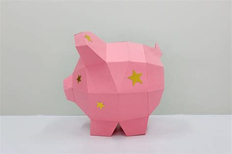 Diy Piggy Bank D Papercraft By Paper Amaze Thehungryjpeg