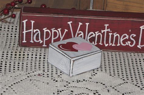 Valentine S Day Decor Personalized Wood Blocks Primitive Etsy